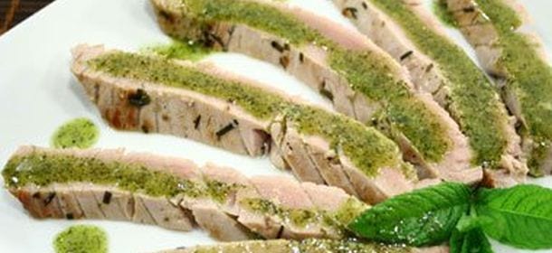 Filetto di tonno al pesto di menta