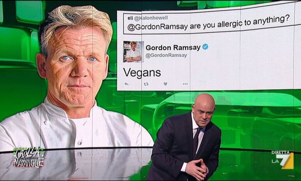 I vegani contro Gordon Ramsay: Crozza dice la sua [VIDEO]